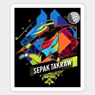 Colorful Sepak Takraw Magnet